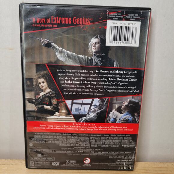 DVD Sweeney Todd The Demon Barber Of Fleet Street - Picture 4 of 4